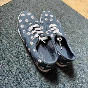 Forever 21 Blue Floral Canvas Sneakers